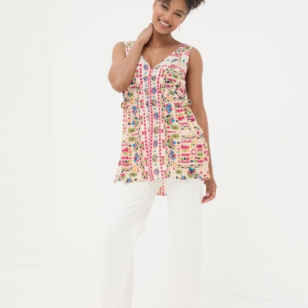 Colorful Sleeveless Tunic Top